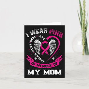 Tarjeta Rosa En Memoria De Mi Mamá Conciencia Del Cáncer D