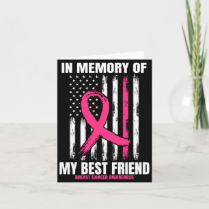 Tarjeta Rosa en memoria de un amigo memorial del cáncer de