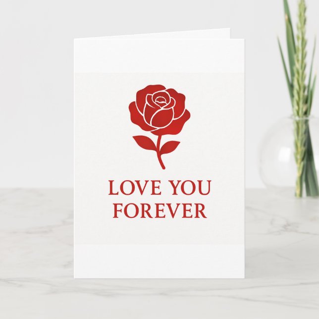 Tarjeta Rosa Eterna Mensaje Expresando Deseos Románticos (Anverso)