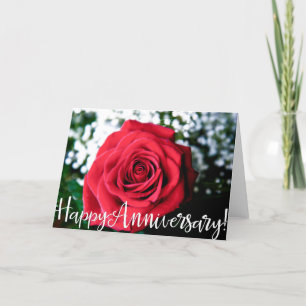 Tarjeta ¡Rosa + Feliz Aniversario!
