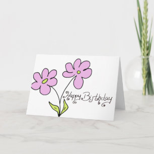 Tarjeta rosa feliz de cumpleaños