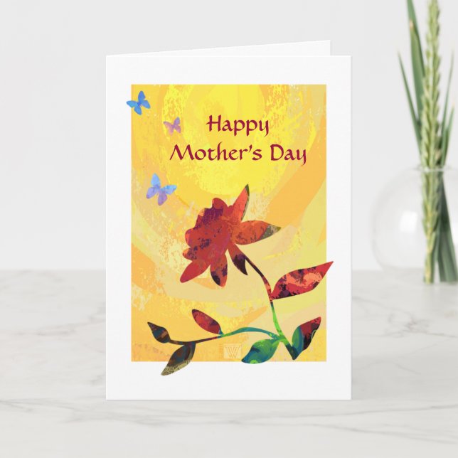 Tarjeta Rosa Feliz Día de la Madre (Anverso)