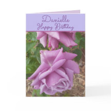 Rosa Flor Púrpura Nombre de Niña Cumpleaños