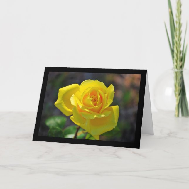Tarjeta Rosa floral amarilla (Anverso)