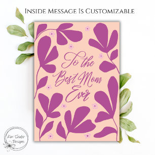 Tarjeta Rosa Floral Moderno La Mejor Mamá del Mundo