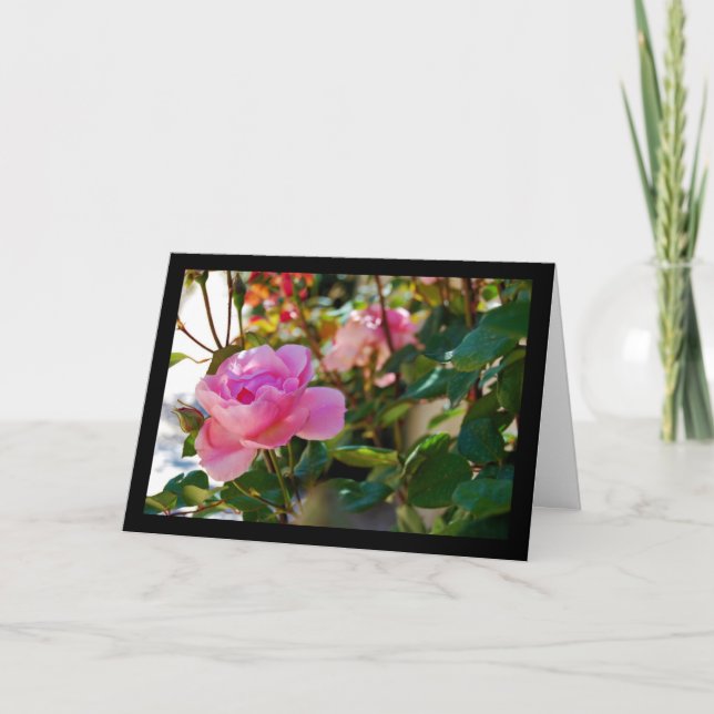 Tarjeta Rosa floral rosa (Anverso)