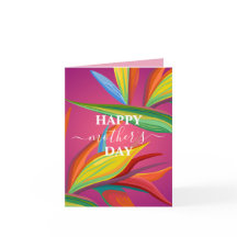 Tarjeta rosa Floral Tropical del Día de la Madre