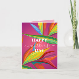 Tarjeta rosa Floral Tropical del Día de la Madre