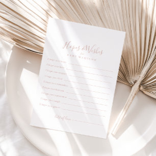 Tarjeta Rosa Gold Baby Shower Hopes & Wiers