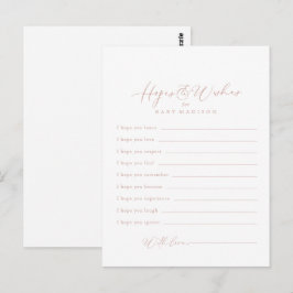 Tarjeta Rosa Gold Idyllic Baby Shower Hopes & Wier