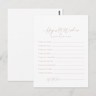 Tarjeta Rosa Gold Idyllic Baby Shower Hopes & Wier