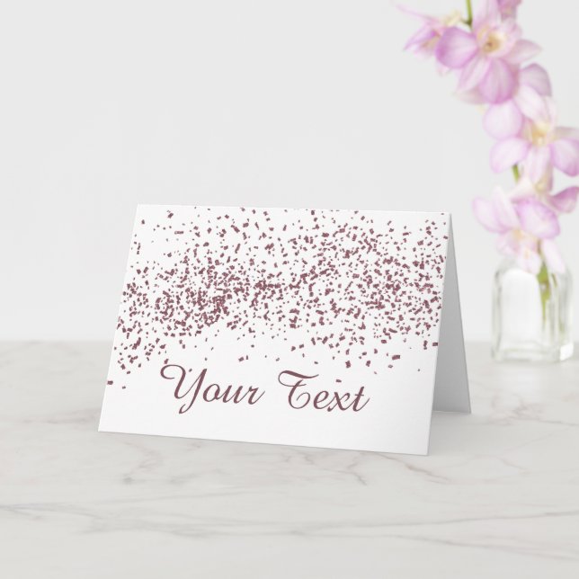 Tarjeta Rosa Gold purpurina confetti (Orquídea)