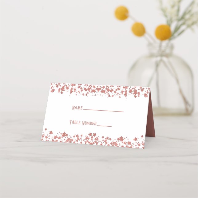 Tarjeta Rosa Gold Purpurina Stars Place (Anverso)