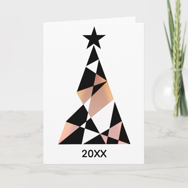 Tarjeta Rosa Gold Simple Navidades Corporativos (Anverso)