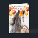 Tarjeta Rosa Gray Horse Funny Cumpleaños<br><div class="desc">Hermoso caballo en tonos grises rosas y marcas está listo para celebrar el cumpleaños de la vaquera,  el vaquero o el amante de los caballos.</div>