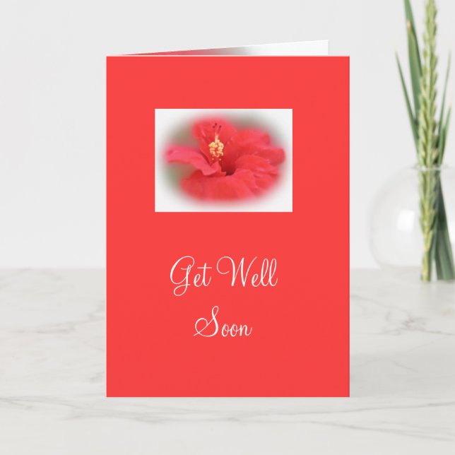 Tarjeta Rosa Hibiscus Get Well Card (Anverso)