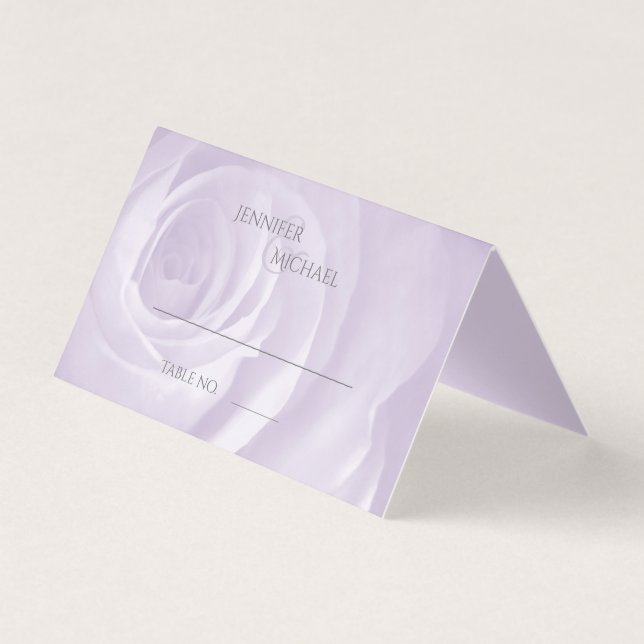 Tarjeta rosa lavanda mesa de invitados de boda elegante (Anverso)