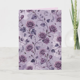 Tarjeta Rosa Lavanda Polvorienta Tonos Soñadores Florales