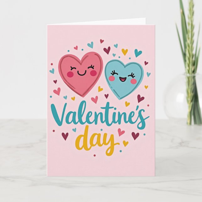 Tarjeta rosa linda del día de San Valentín (Anverso)