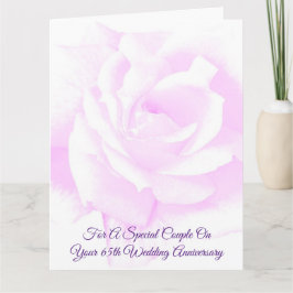 Tarjeta Rosa morado personalizado 65° aniversario Boda