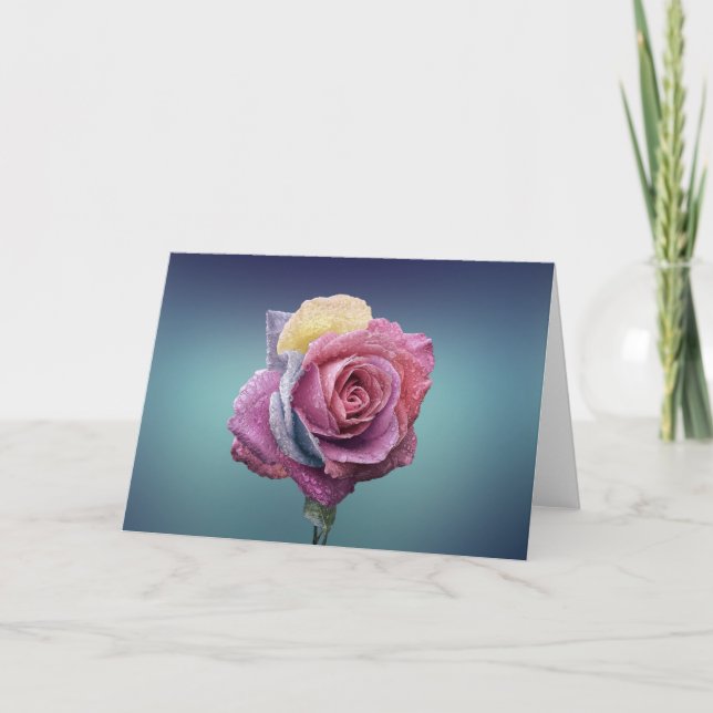 Tarjeta Rosa multicolor (Anverso)