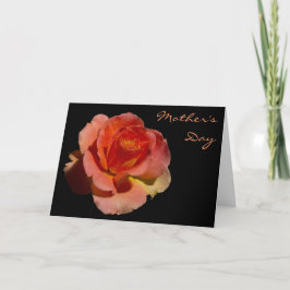 Tarjeta Rosa naranja 2 Día de la Madre