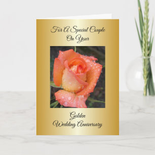 Tarjeta Rosa naranja 50° aniversario Boda personalizado