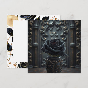 Tarjeta Rosa negro con fondo gótico