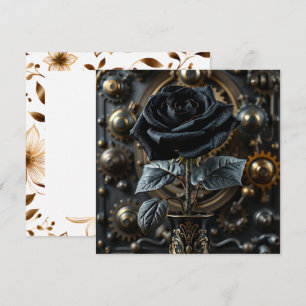 Tarjeta Rosa negro gótico Steampunk Blank