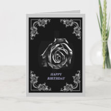 Rosa negro vintage sobre fondo negro