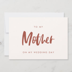 Tarjeta rosa nieve para mi madre el día de mi boda