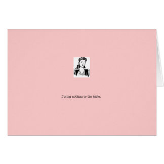 tarjeta: rosa "no traigo nada a la tabla "