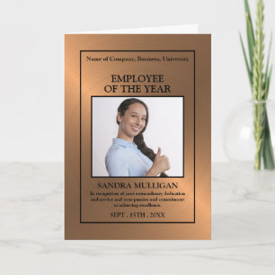 Tarjeta Rosa Oro/Foto Personalizada - Premio al Empleado