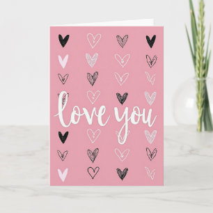 Tarjeta Rosa Pastel Corazones Te Amo