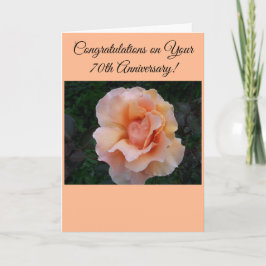 Tarjeta Rosa Peach Personalizado Aniversario de los 70 Bod