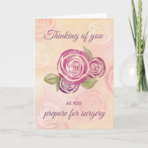 Tarjeta Rosa Pensando en Ti Antes de la Cirugía