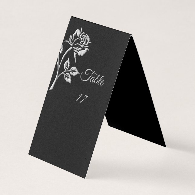 Tarjeta Rosa plateado simple (Anverso)