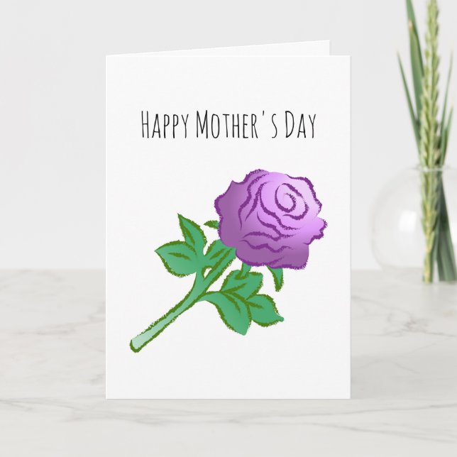Tarjeta Rosa Púrpura Elegante (Anverso)