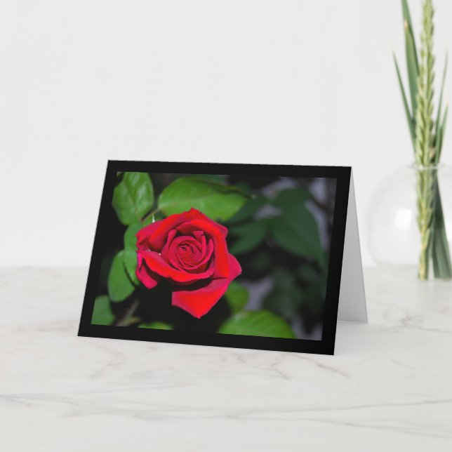 Tarjeta Rosa Roja Carmesí (Anverso)