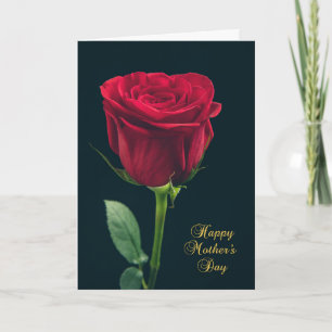 Tarjeta Rosa roja del Día de la Madre Feliz