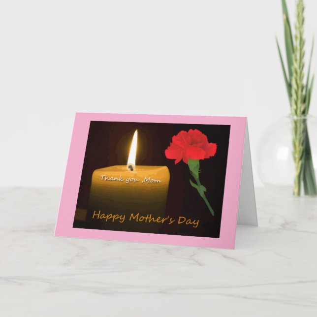 Tarjeta Rosa Roja del Día de las Madres (Anverso)