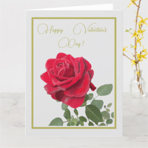 Tarjeta Rosa roja - día de San Valentín de rosa roja