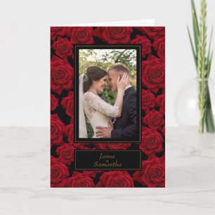 Tarjeta Rosa Roja Elegante – Foto Personalizada