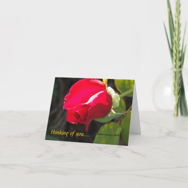 Tarjeta Rosa Roja - Pensando en ti - CA GardensCard (Anverso)