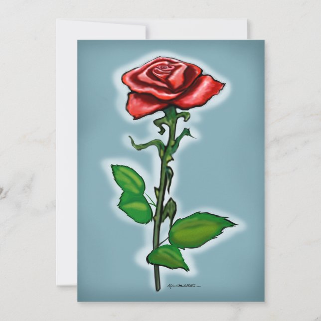 Tarjeta rosa roja única (Anverso)