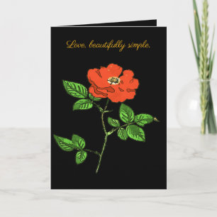 Tarjeta Rosa Roja Vintage de Dibujos Animados Recortada