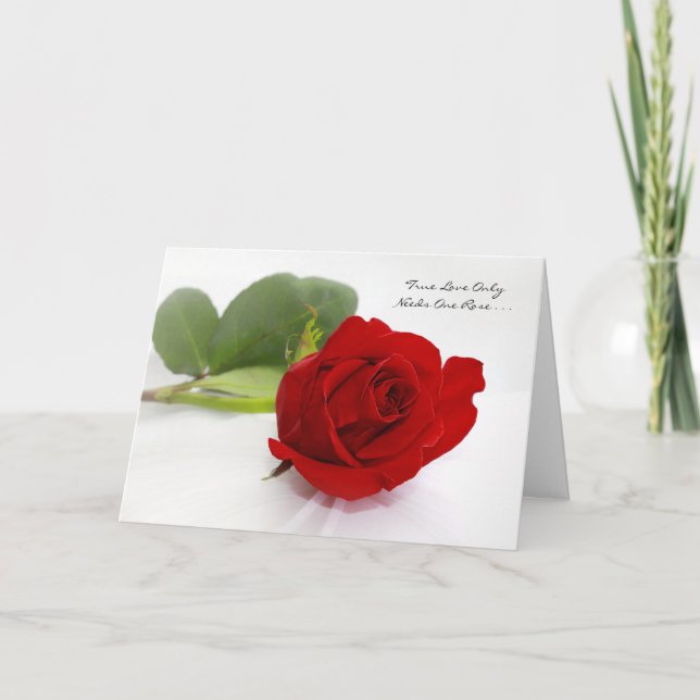 Tarjeta Rosa rojo romántico te amo solamente uno para mí (Anverso)