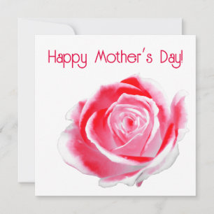 Tarjeta Rosa rojo y blanco para el Día de la Madre