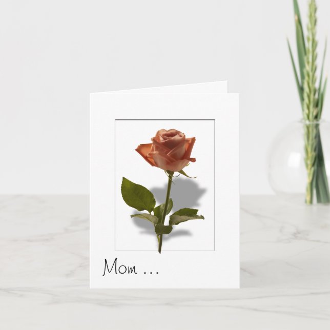 Tarjeta Rosa rosa con sombra (Anverso)