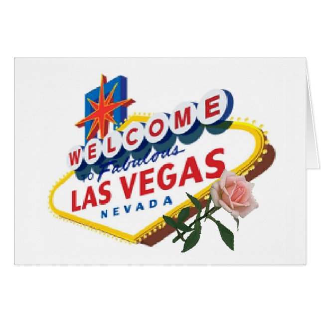 Tarjeta rosa rosa de Las Vegas (Anverso (Horizontal))
